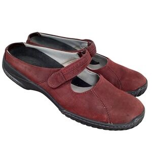 CLARKS Copper Burgundy Mary Jane Mules Women's Size 9
